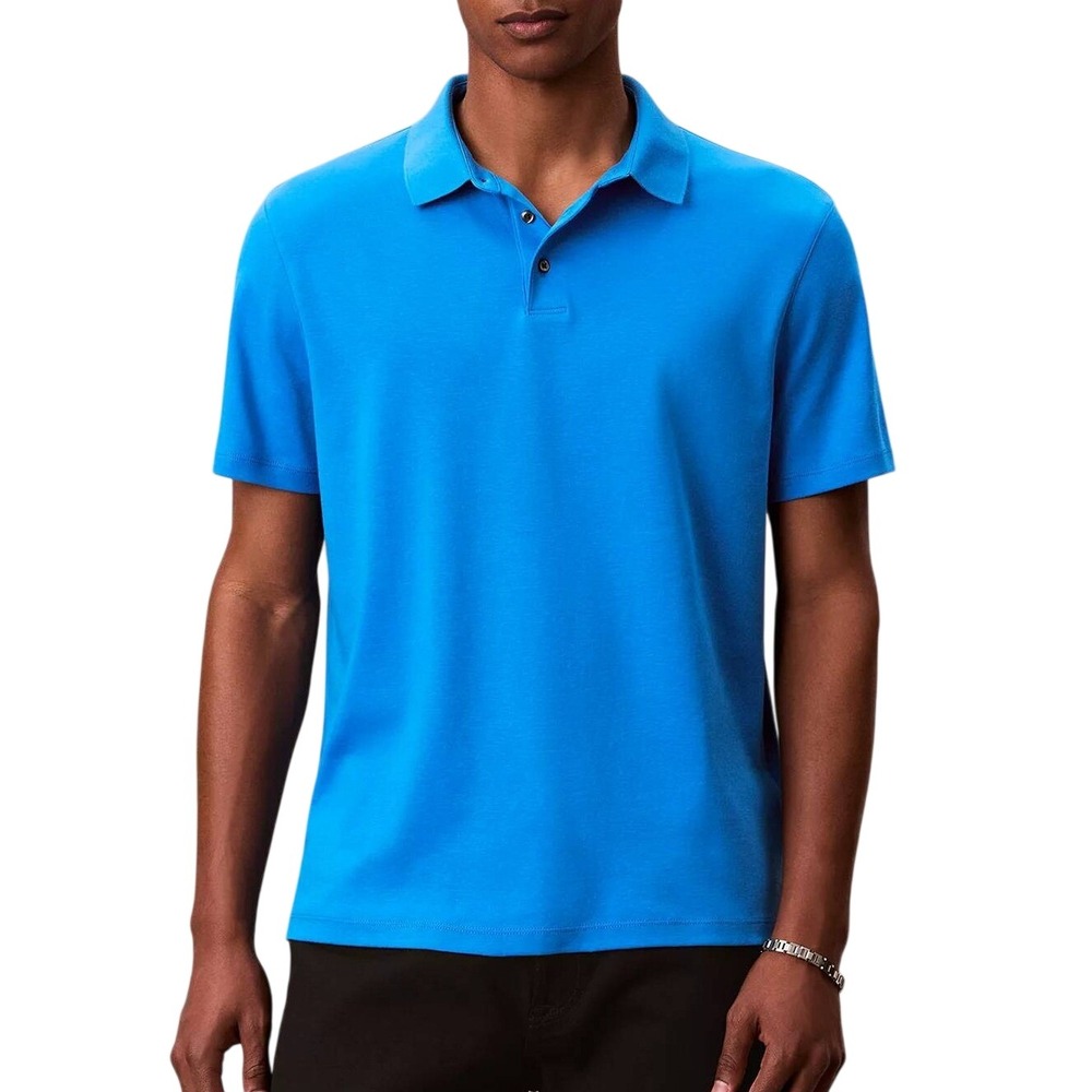 NWT Calvin Klein Men's XL Winter Blue Classic Fit Polo Shirt Supima Cotton